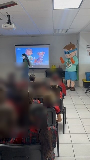 Presentación escolar con mascota