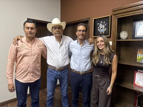 Cuatro adultos en oficina